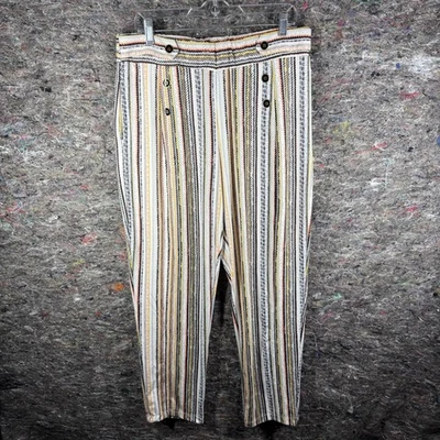 Pantalones Robert Louis para mujer XL tiro alto botón bolsillo rayas boho informal pantalón Foto 1 de 4