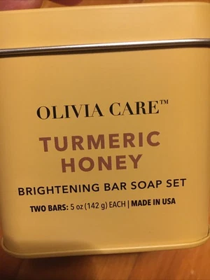 NEW TURMERIC & HONEY 🍯 - Olivia Care Natural  Bar  Soap Set 2 Bars- in TIN 5oz - Image 1 of 4