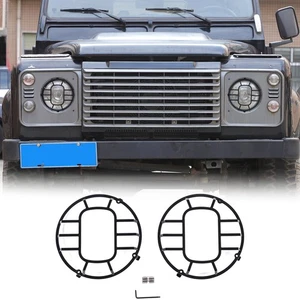 Front Headlight Lamp Protect Guards Cover  For Land Rover Defender  1983-2016 2X - Foto 1 di 24