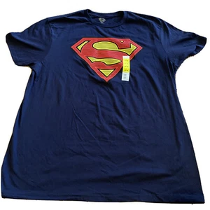 Mens DC Comics Original Super Hero Superman Logo T Shirt, Blue, Size Large-3XL - Picture 1 of 2