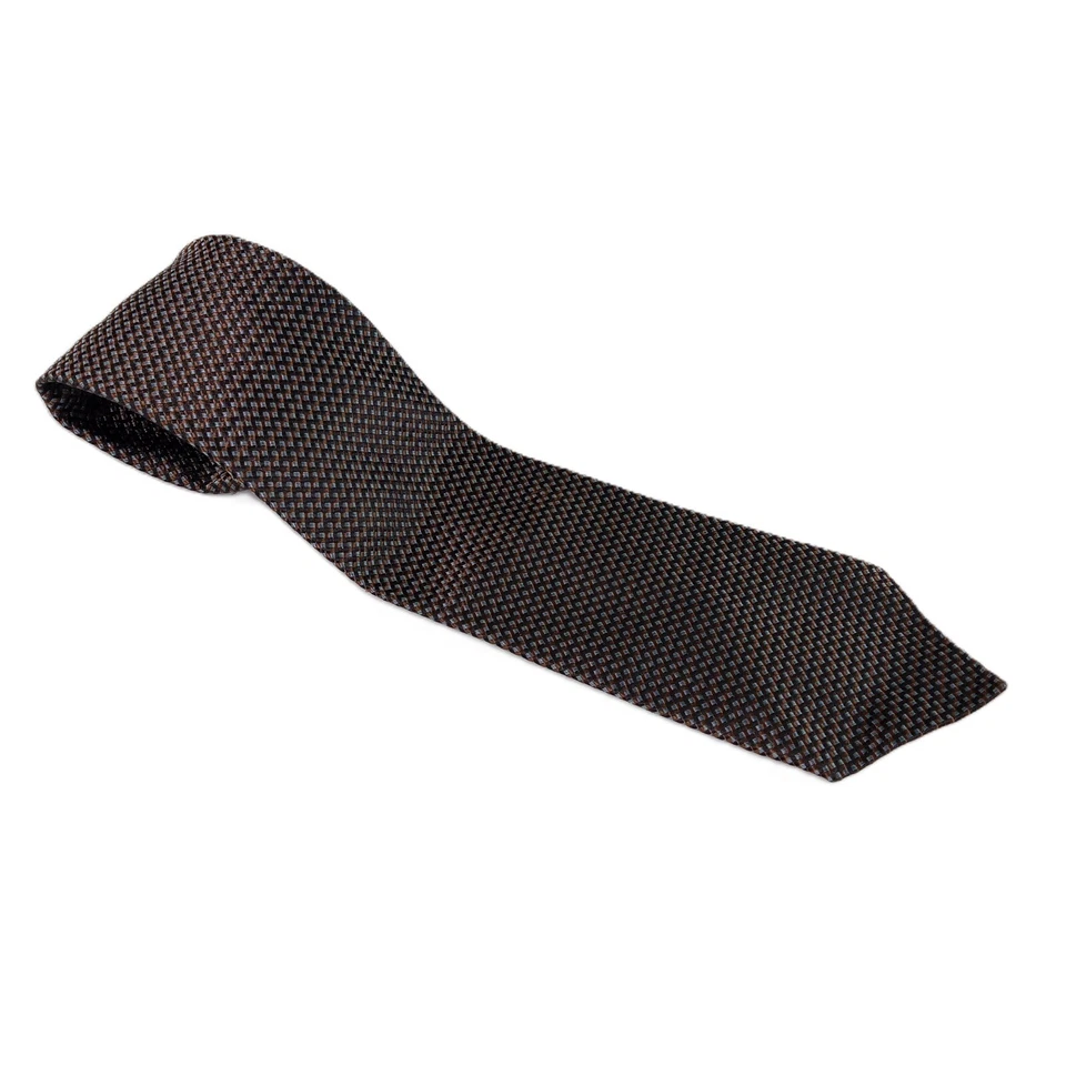 Corbata Polifroni Milano Para Hombre Ancho Ancho Negra Azul Marrón Tejida 100% Seda Foto 1 de 4