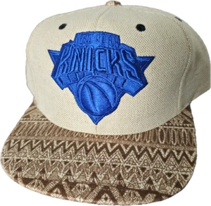 Rare Linen blend New York Knick Buckle cap hat Adjustable Mitchell and Ness One - Picture 1 of 12