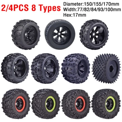 Tires Wheels 17mm Hub Hex for 1/8 RC Car HSP Redcat Traxxas Trx4 Monster Truck - Image 1 of 4