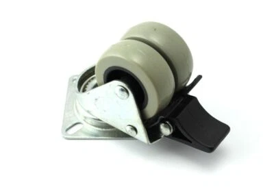 Drehbare Lenkrolle Doppelräder Transportrolle mit Bremse 50x22 mm - bis max 70kg - Bild 1 von 2