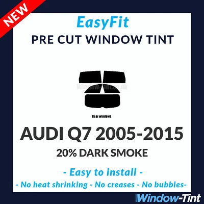 EasyFit Static Pre Cut Window Tint For Audi Q7 2005-2015 - 20% Dark Rear - Image 1 of 3