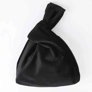 Japanese & Korean Style Black Velvet Knot Bag Small Wrist Bag - Picture 1 of 3