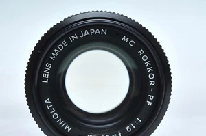 Minolta ROKKOR PF 50mm F1.9 Manual Focus Prime Lens - Picture 1 of 3