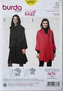 Burda 6737 Super Easy Misses Coats Jacket Sewing Pattern Sz 8-20 - Picture 1 of 1