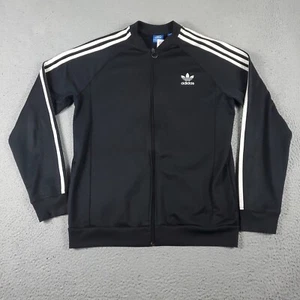 Adidas Jacket Boys Size XL Black Full Zip Up Track Sweater Kids * - Picture 1 of 11