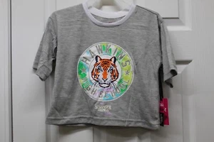 Justice Girls Stranger Things Short Sleeve Tee -Heather Grey-XS (5/6)-NWT - Picture 1 of 3