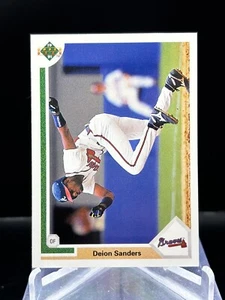 1991 Upper Deck Deion Sanders #743 2nd Year Baseball Card Atlanta Braves - Picture 1 of 2