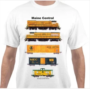 Maine Central Gold-era Train Railroad T-Shirt by Andy Fletcher - Picture 1 of 1
