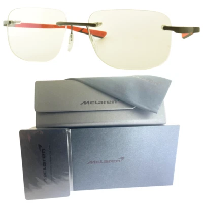 ¡¡NUEVO!! Marco óptico rectangular negro/naranja sin montura MCLAREN MLMS 85O03 C03 para hombre Foto 1 de 4