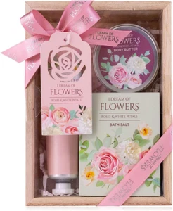 – Set Da Bagno Da Donna I DREAM of FLOWERS in Bella Confezione Regalo – Set Di 3 - Foto 1 di 12