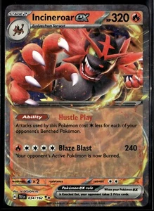 Incineroar Ex 34/162 - Carta Pokemon Forze Temporali Doppia Rara - NM - Foto 1 di 2