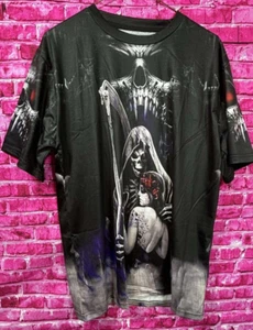 T-Shirt for Men Skull and Rose Angel Print size M - Picture 1 of 4