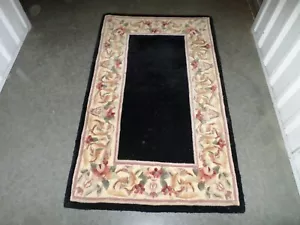 SUPER INDIAN HAND MADE SOLID BACKGROUND RUG 2' 6" X 4' 2' SKU #P75007 - Picture 1 of 9