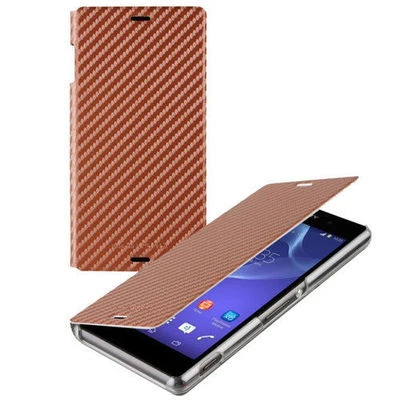NEW ROXFIT SONY XPERIA Z3 SLIMLINE FLIP CASE COVER CARBON BRONZE SMA5151BZ - Image 1 of 4
