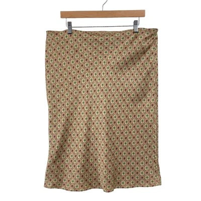 Banana Republic Skirt Womens Size 12 Pink Floral Print 100% Silk Casual Pull On - Image 1 of 4