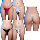 Men's Briefs Low Rise Bikini Underwear Bulge Enhancing Silky Ultra-thin Thongs