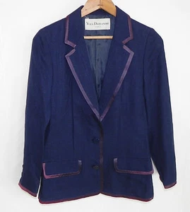 Vintage Yves Deflandre Paris 2 Knopf Blazer Taschen Slim Cut Gr. S - Bild 1 von 8