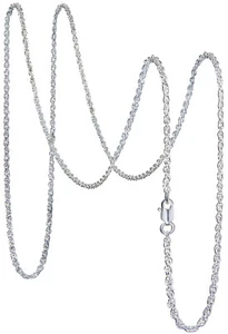 925 Massiv Reines Sterlingsilber Seilkette 1,2 mm Rechteckiger Hummerverschluss - Bild 1 von 4