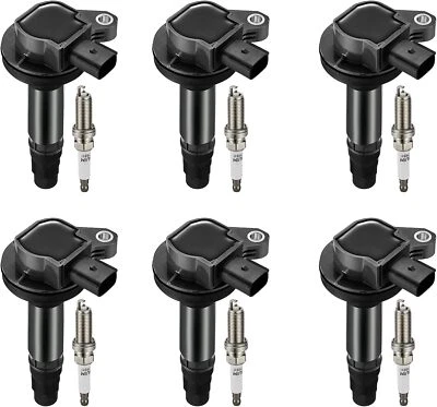 6 spark plugs and Ignition coil packs UF553 For Ford Edge Mustang Lincoln Mazda - Image 1 of 4