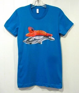 Camiseta Jeff Koons Edición Limitada Azul Delfín Langosta 2009 M NUEVA - Imagen 1 de 8