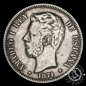 1871 *71 - 5 PESETAS - Amadeo I - SD M - MBC+ - Picture 1 of 2