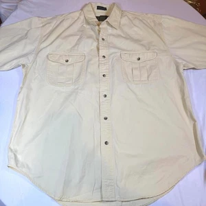 Vintage Eddie Bauer Rufton Twill Shirt Mens XL Yellow Button-Up Outdoor 90s - Picture 1 of 9