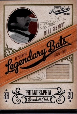 2012 年季后赛 Prime Cuts #19 迈克·施密特传奇蝙蝠签名 #/49 — 第 1/2 张图片