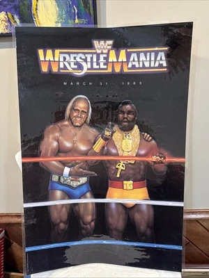 VINTAGE 3-31-1985 Hulk Hogan/Mr. T  24x36 Titan Sports WWF Wrestle Mania Poster! - Image 1 of 4