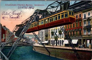 GERMANY 1923 POSTAL INFLATION ERA PICT POSTCARD SCHWEBEBAHN ADDR & POSTMARK - Picture 1 of 2