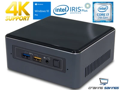 Intel NUC7i7BNH Mini PC, i7-7567U, 16GB DDR4, 256GB SSD + 1TB HDD, Windows 10Pro - Image 1 of 4