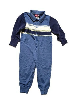 Vintage Gymboree Boys One Piece Navy Blue Striped 18-24 Months - Imagem 1 de 3