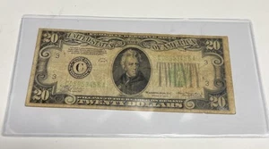 Fine 1934 $20 U.S. Federal Reserve Note Fr# 2054-C (Philadelphia) w Thick Sleeve - Picture 1 of 2