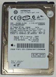 Hitachi HTS545025B9SA02 Apple#655-1538D / 0A78252 2.5" 250gb SATA HDD - Picture 1 of 3