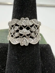 14 Karat weißer guter Cocktail Diamanten Ring - Bild 1 von 10
