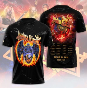 Judas Priest Shield Of Pain Tour 2025 3D T-Shirt - Picture 1 of 4