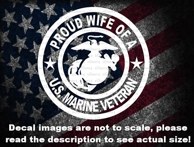 Orgullosa esposa de un veterano de la Marina de los Estados Unidos troquelado vinilo ventana coche calcomanía vendedor de EE. UU. Foto 1 de 4
