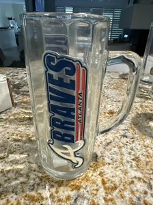 MLB Lizenz Atlanta Braves Glas 36 Unzen Becher Metall Logo Groß Bier - Bild 1 von 2