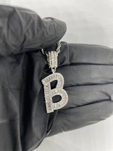 18k gold Plated initial letter B pendant necklace - Picture 1 of 2