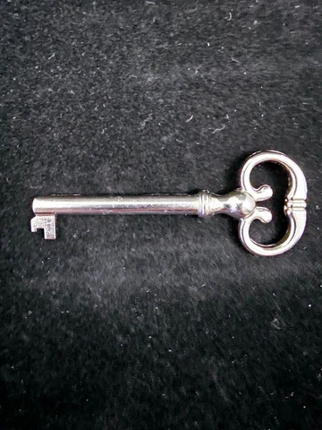 KY-7 Antique Nickel Plate Hollow Barrel Skeleton Key for Drawer OR Cabinet Lock Cover