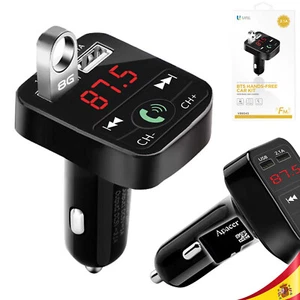 Transmisor de FM Radio Bluetooth Mechero Coche MP3 Reproductor TF Cargador USB - Imagen 1 de 6