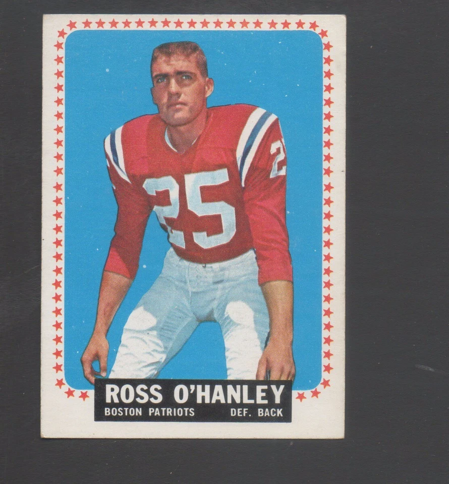 1964 Topps Football Card #16 Ross O'Hanley-Boston Patriots Ex Grade - Image 1 of 1
