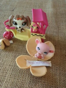 Littlest Pet Shop Fortune Cookie Rickshaw Dog Mouse Set Accessory Lot C45 - Picture 1 of 7