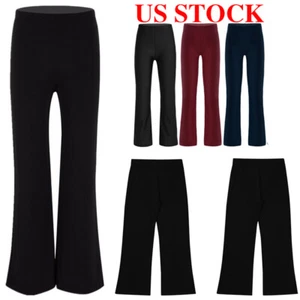 Kids Dance Pants Girls Boys Basic Classic Stretchy Dance-wear for Jazz Dance - Picture 1 of 43