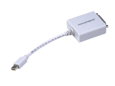 (2 PACK) Monoprice Mini DisplayPort 1.1 to DVI Adapter, White - Image 1 of 3