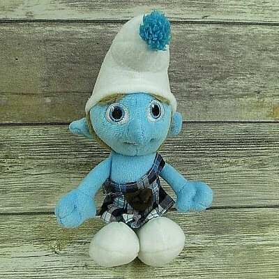 The Smurfs Gutsy Smurf Scottish Kilt Sideburns 10" Plush KellyToy 2013 - Image 1 of 4