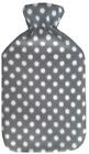 Hot Water Bottle With Cover Polka Dot Fleece 2L Designs Warm Natural Rubber